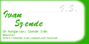 ivan szende business card